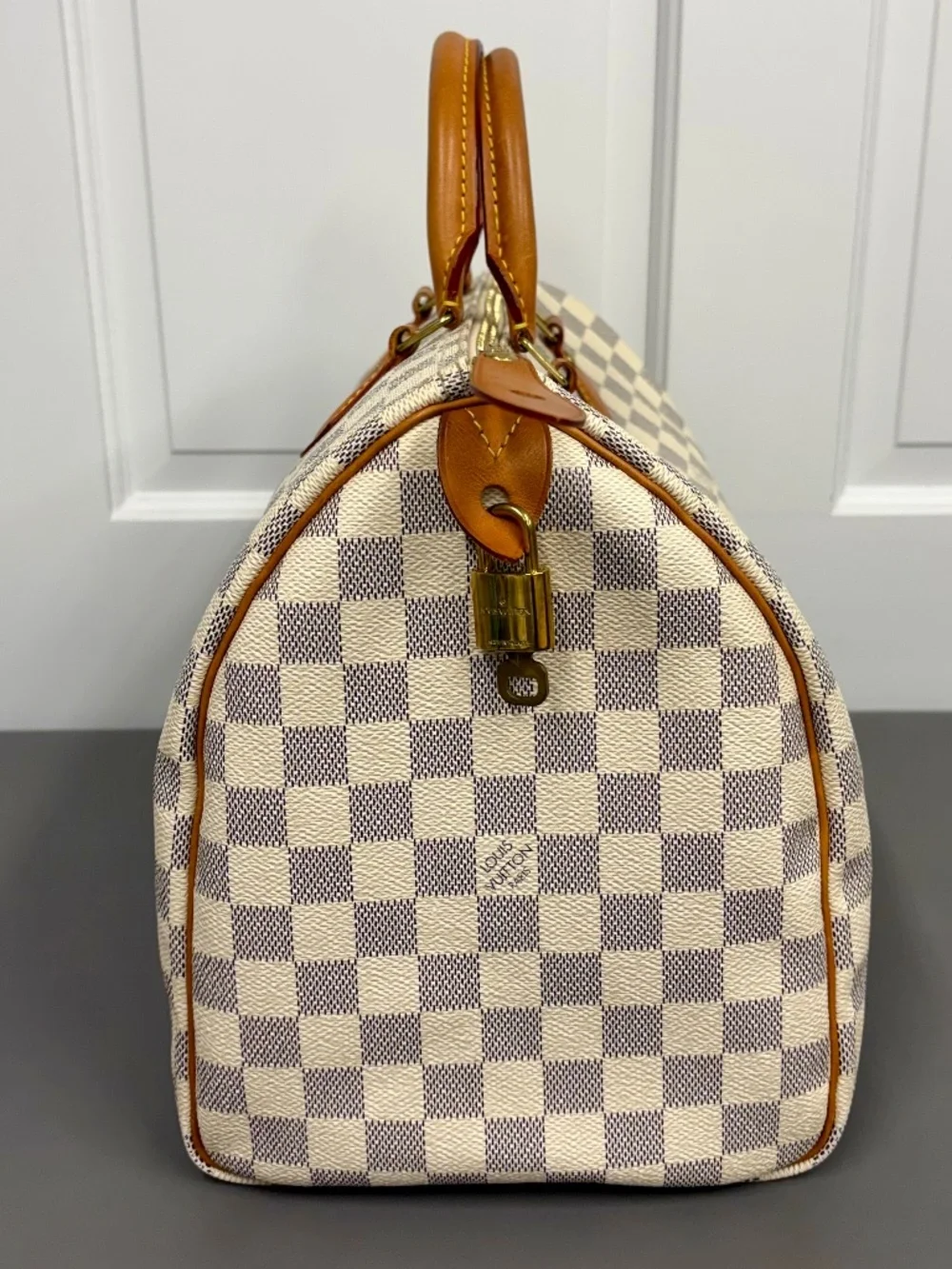 Louis Vuitton Damier Azur Speedy 35 Satchel Handbag